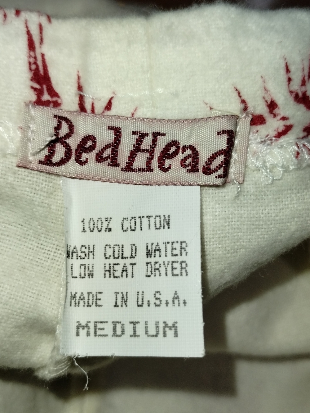 Vtg Y2K Bedhead PJs Set M Organic Cotton Ivory Japanese Print Nwot - Picture 2 of 15